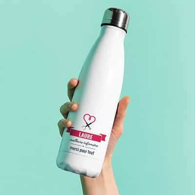 Bouteille isotherme en inox personnalisable - Remerciement personnel soignant