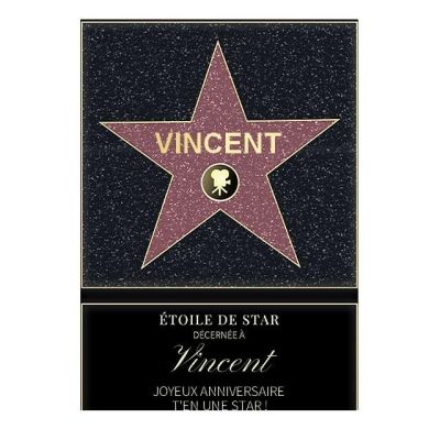 Affiche etoile de star personnalisée pour un Vincent