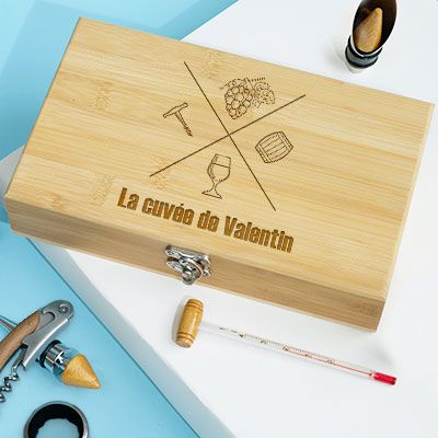 Coffret sommelier personnalisé - 5 accessoires - Message