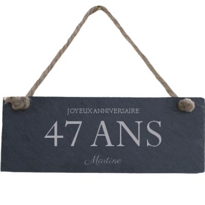 Plaque de porte en ardoise femme 47 ans