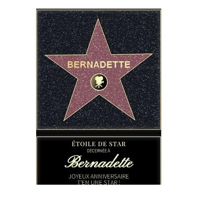 Affiche etoile de star personnalisée pour une Bernadette