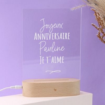 Lampe 3D personnalisée - Message