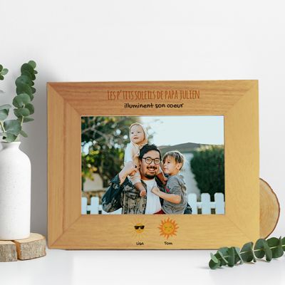 Cadre en bois personnalisé - Famille soleils