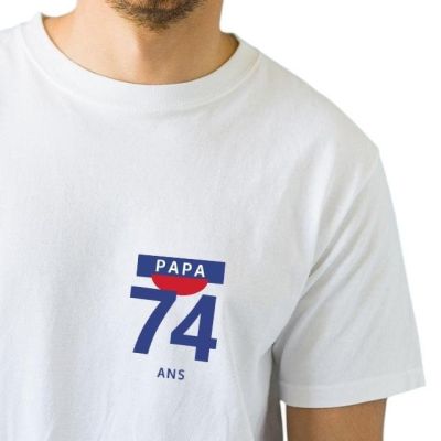 T-shirt blanc homme pastis papa 74 ans