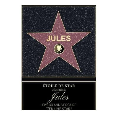 Affiche etoile de star personnalisée pour un Jules