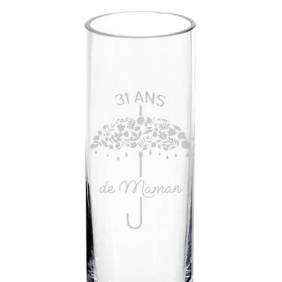 Vase cylindrique je t'aime maman 31 ans