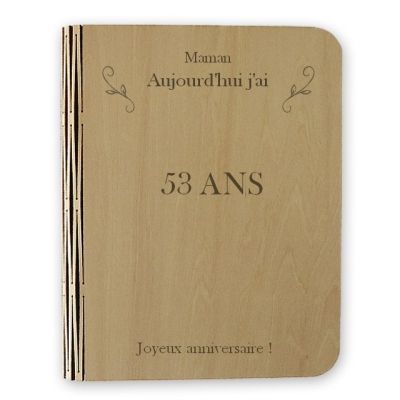 Lampe livre lumineux première de couverture maman 53 ans