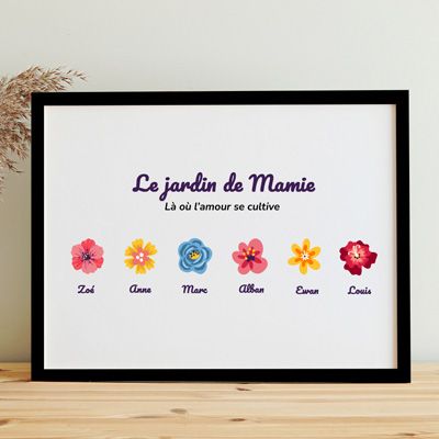 Affiche personnalisée - Famille fleurs