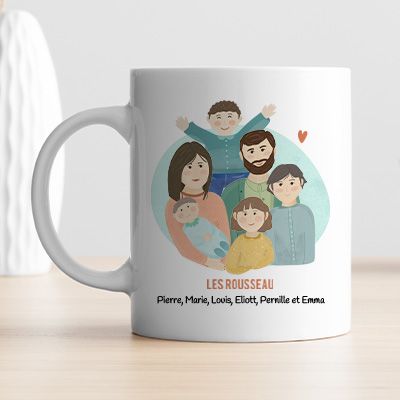 Mug personnalisé - Portrait de Famille