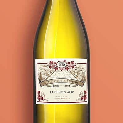 Bouteille de vin blanc personnalisée - Prénom et message