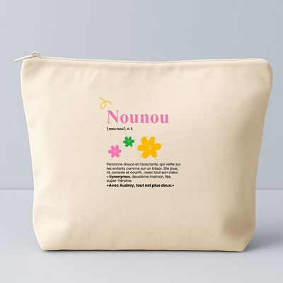 Trousse en coton personnalisée - Définition Nounou