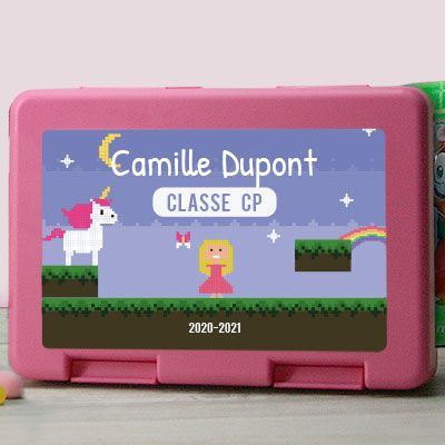 Boîte à goûter personnalisable - Jeux Vidéo Rétro - Version Fille