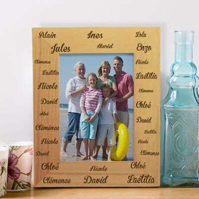 Cadre gravé Famille Prénoms