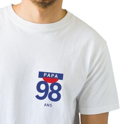 T-shirt blanc homme pastis papa 98 ans