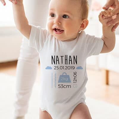 Body bébé personnalisé prénom - Cadeaux