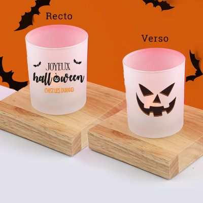 Photophore en verre personnalisé - Halloween