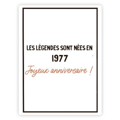 Bouteille de champagne message générique année 1977