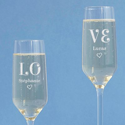 Flûtes à champagne personnalisées couple - Love