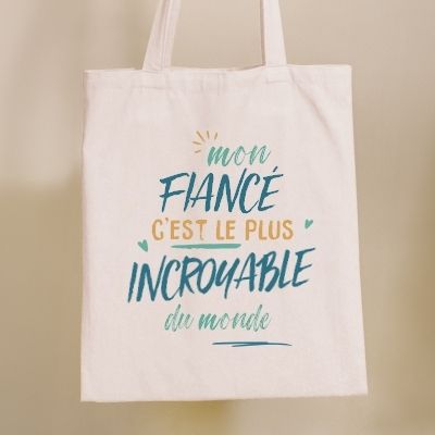 Tote bag personnalisé - Fiancé le plus...
