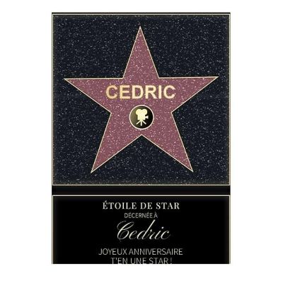 Affiche etoile de star personnalisée pour un Cedric