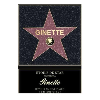 Affiche etoile de star personnalisée pour une Ginette