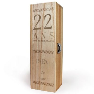 Caisse à vin anniversaire age papa 22 ans
