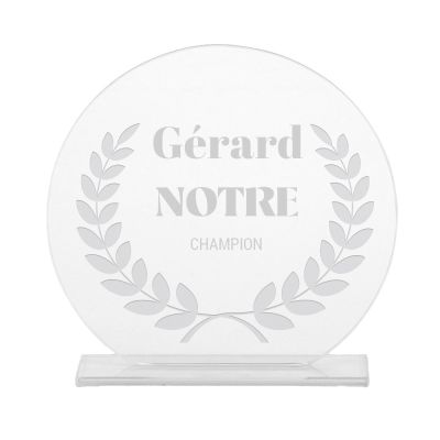 Trophée en verre personnalisé pour un Gérard