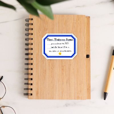 Cahier en bois personnalisé - Merci Maîtresse, Maître et ATSEM