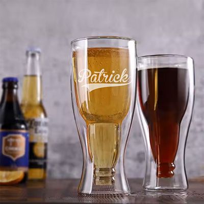 Verre à bière bouteille personnalisé - Prénom signature