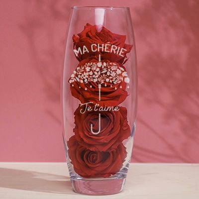 Vase personnalisé ovale - Je t'aime