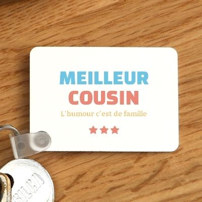 Porte-clés personnalisable - Meilleur Cousin