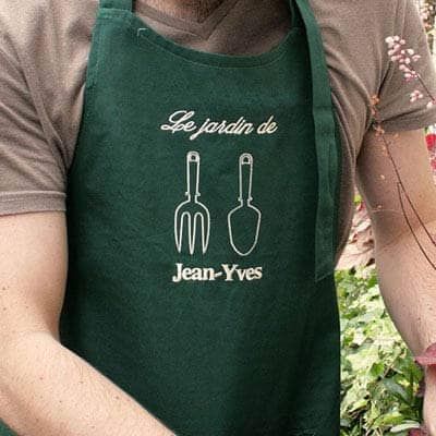 Tablier personnalisé brodé - Jardinage