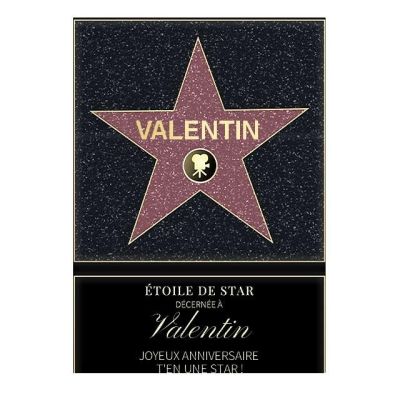 Affiche etoile de star personnalisée pour un Valentin