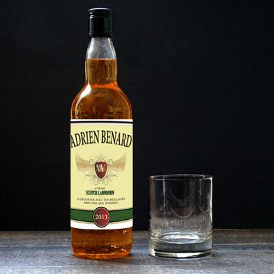 Bouteille de whisky personnalisée - Prénom et message
