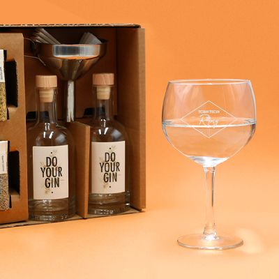 Kit de fabrication de gin avec un verre personnalisé