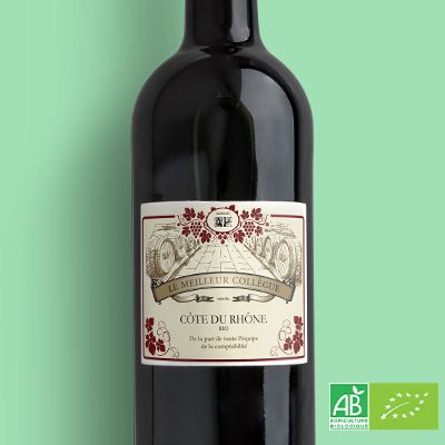 Bouteille de vin bio personnalisée - Prénom et message