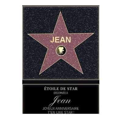 Affiche etoile de star personnalisée pour un Jean