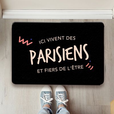 Paillasson personnalisé - Ici vivent des Parisiens