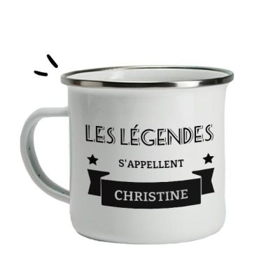 Mug émaillé légende personnalisé pour une Christine