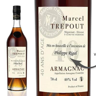 Bouteille d'Armagnac personnalisée 40 ans