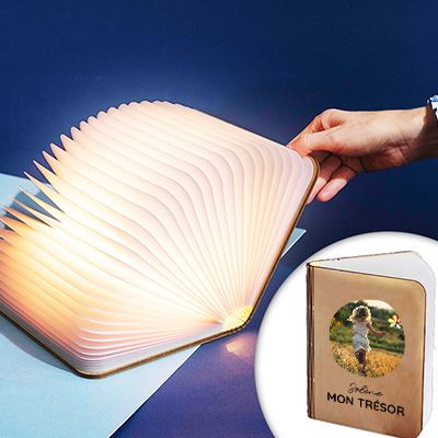 Lampe livre lumineux personnalisable - Prénom Photo