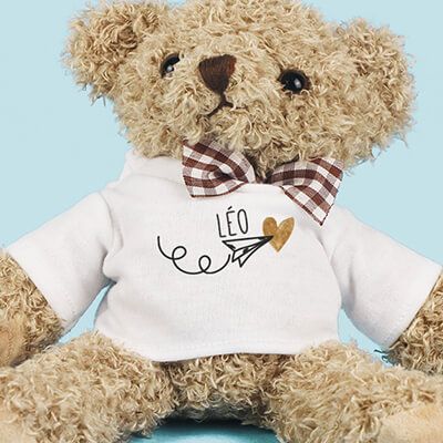 Ourson personnalisé - L'avion de ton coeur