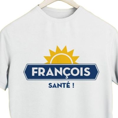 T-shirt blanc homme personnalisé pour un François