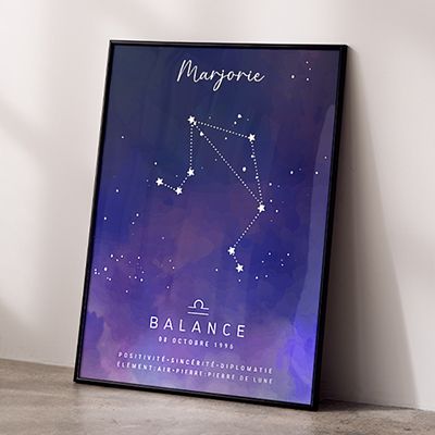 Affiche personnalisée Constellation - Balance