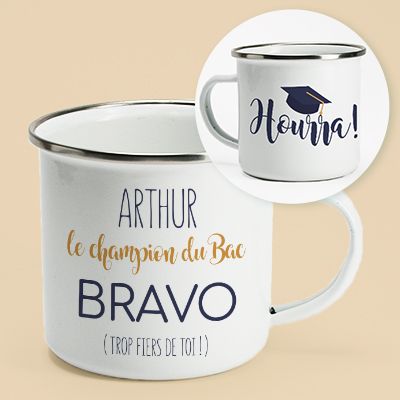 Mug émaillé personnalisé - Diplômé(e)