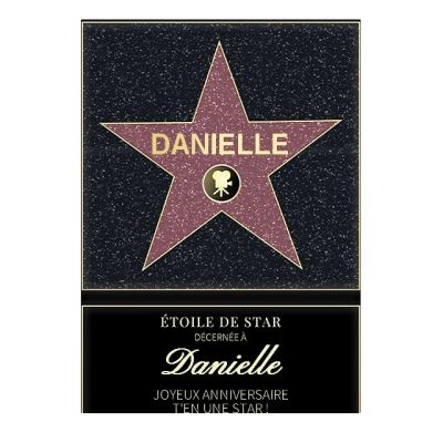 Affiche etoile de star personnalisée pour une Danielle