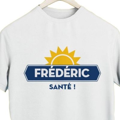 T-shirt blanc homme personnalisé pour un Frédéric