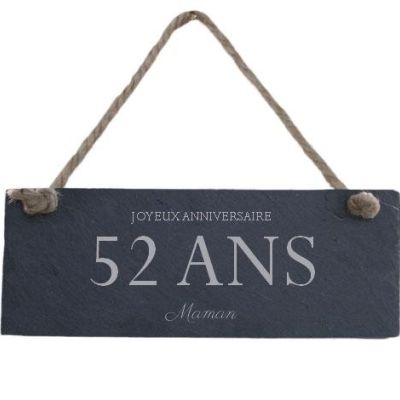 Plaque de porte en ardoise famille maman 52 ans