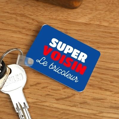 Porte-clé personnalisé - Super Voisin