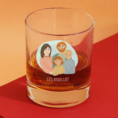 Verre à whisky personnalisé - Portrait de famille